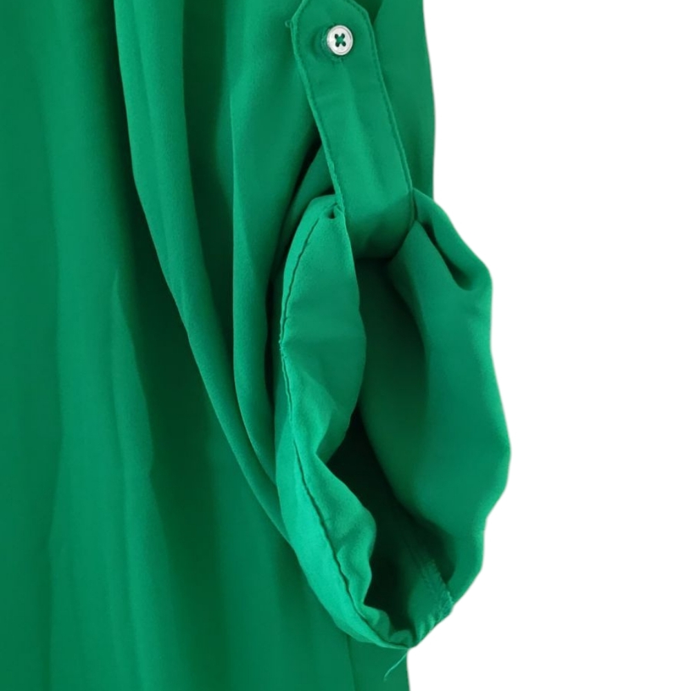 Emerald Green Relaxed 3/4 Sleeve Blouse - Picture 3 of 3